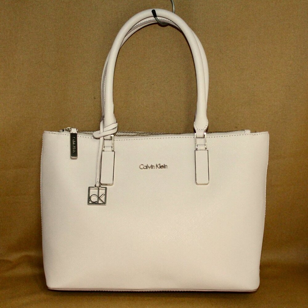 Calvin Klein Cream Leather Handbag